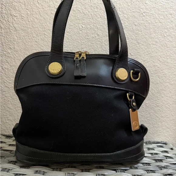 Dooney & Bourke Vintage Black Leather Satchel - Picture 15 of 16